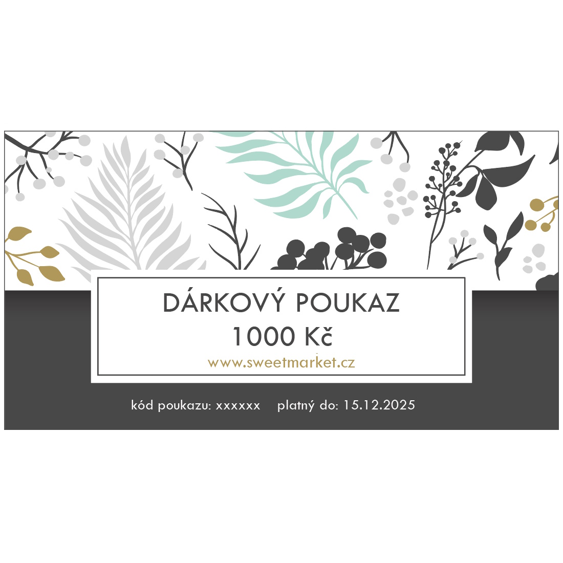 dárkový poukaz 1000 Kč elektronický